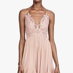 Free People NEW!  Adella Slip Dress ROSE Pink Lace Spaghetti Strap Ruffle SMALL Photo 16