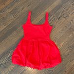 Mango Bubble Hem Tank Cotton Red Mini Dress size Small / 2 NWOT Photo 7
