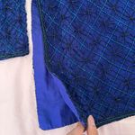 Papell Boutique Royal Blue Beaded Textured Blouse Size M Photo 2