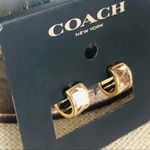 Coach  Snake Skin 3/4 Hoop Earrings NWT​ Photo 2