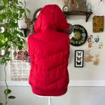 Gap Vintage Y2K  Size S Red Down Winter Puffer Vest Fur Lined Removable Hood Photo 1