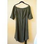 Whistles Flavia Off The Shoulder Midi Silk Tie Dress Khaki Green Size 0 XS NWT Photo 10