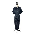 BTFBM SZ XL Button Down Ruched Shirt Dress Black Photo 5