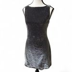 90's vTG ANDREA POLIZZI BLACK SILVER SPARKLE GLITTER COCKTAIL DRESS 6 medium. Photo 2
