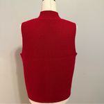 Karen Scott Vintage  100% Wool Red Zip-Up Sweater Vest Size M Photo 3