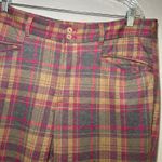 Anthropologie Essential Trousers brown red gray plaid women's 14 academia career Photo 2