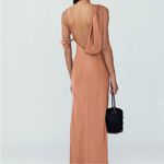 Fame and Partners Frame and Partners Francois Bronze Satin Draped Maxi Dress Size 12 NWT Photo 7