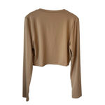 Daisy  Cropped Top Women's Size 2X Beige Long Sleeve Stretch Polyester NWT Photo 5