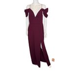 Sachin + Babi Brittany Stretch Crepe Cold-Shoulder Gown Deep Wine Women’s Sz 10 Photo 1