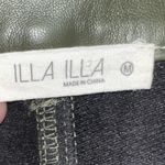 Illa Illa Women’s Olive Green Faux Leather High Rise Straight Leg Pants Size M Photo 2