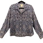 Talbots  Womens Button Down Shirt Size XL Paisley Whimsy Career Work Professional Photo 0