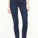 J.Crew  Blue Toothpick White polka dot skinny blue jeans 26 pants RARE HTF Photo 8