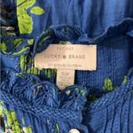 Lucky Brand Blue Green Floral Print Long Sleeve Button Front Blouse Size Small Photo 7