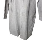 ALBUM DI FAMIGLIA Light Grey Velvet Collar Oversized Button Front Shirt Dress S Photo 3