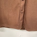 AFRM Brown Ribbed Long Sleeve Button Down Shirt Dress Mini Womens S Preppy Fall Photo 2