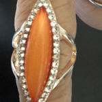 Badgley Mischka  Orange Stone Statement Ring w Crystals Photo 0