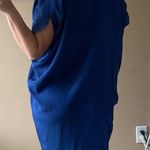 Vince 100% silk V-neck shift Draped Dress Size XS navy blue Photo 13