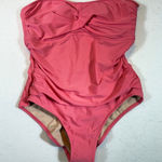 Kona Sol  Womens Pink Ruched Strapless Tummy Control One Piece Swimsuit Size 10 Photo 0