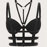 Black Festival Punk Bralette Harness New Photo 0