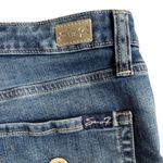 Seven7  Medium Wash Blue Denim Raw Hem Boyfriend Relaxed Jean Shorts Sz 12 Photo 8