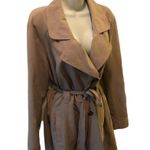 Jack by BB Dakota Jack BB Dakota Belted Trench Coat Notched Collar Unlined Sz. L Taupe Casual Photo 4