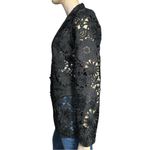 Ungaro Women’s Size M Black Kehlani Floral Eyelet Snap Front Blazer Jacket Size M Photo 6
