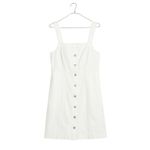 Madewell NWT Denim Square Neck Sleeveless Mini Dress in Tile White Size 14 Photo 3
