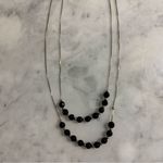 Set Of Two Sterling Silver Black Faceted Beaded Onyx Necklaces Layering Photo 4