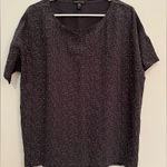 Eileen Fisher Morse Code Tencel Viscose Crepe Shirt Sz Small S Office Travel Photo 0