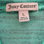 Juicy Couture Y2K  Velour Teal Blue Zipper Hoodie Rhinestone Bling Large Photo 5