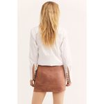 Free People  Summer Love Vegan Suede Mini Skirt Size 12 Brown Modern Cowgirl Photo 1