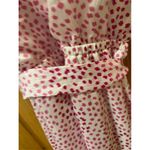 EXPRESS  Pink Dot High Neck Halter Ruffle Asymmetrical Dress Waist Tie Size Small Photo 9