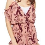 Topshop ‎ floral cold shoulder playsuit romper women’s size S Photo 0