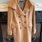 Anne Klein AK Wool Pea Coat Camel Winter Long Photo 0
