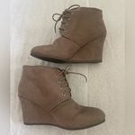 Faux Suede Closed Toe, Wedged Heel, Ankle Booties Gray Size 8 Photo 1