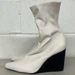 Rag and Bone New  sz40 (9 US) white leather heeled ankle boots booties phoenix wedge Photo 0