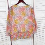 Sam‎ & Jess Floral Butterfly Sleeve Smocked Waist Blouse Pink Multi Large Photo 9