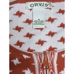 Orvis  Star Knit Burnt Orange Zip Front Cardigan size Medium Photo 3