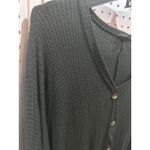 Avenue Olive Green Waffle Knit Button Front Tie Waist Top Plus Size 18 20 Photo 3