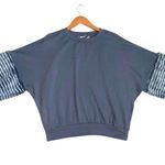 Young Fabulous and Broke Bella Faux Fur Ballon Sleeve Oversized Grey Sweatshirt Photo 2