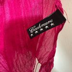 Silk Cashmere Pink fringe scarf shawl wrap Photo 4