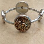 Two Tone Lucky Elephant Stretch Bracelet Gold Photo 0