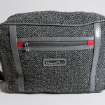 Oscar de la Renta VTG Shoulder Bag Gray Tweed Duffle Travel Carry-on Zip Top Photo 0
