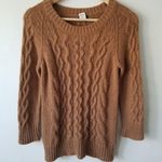 J.Crew Cable Knit Merino Wool Alpaca Crewneck Sweater Tan Small Photo 1