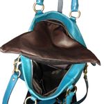 Coach Vintage  Madison Turquoise Leather Satchel Rear Zipper Pocket Bag 12935 Photo 6