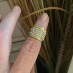 Crystal IP Gold Ion Plating Brass Ring Size 6 Gold Photo 3