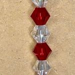 Red & Clear Crystal Candy Cane Earrings Photo 2