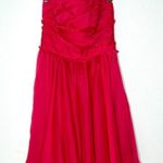 Monique Lhuillier ML Strapless Bridesmaid Dress in Raspberry Pink Chiffon Size 4 Photo 9