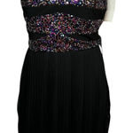 Ruby Rox  Vintage Y2K Dress M Black Multi Sequin Strapless Pleated Fairy Showgirl Photo 0