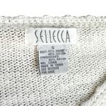 Vintage 90s Sellecca Embroidered Floral Pearl Sweater Size Small White Photo 3